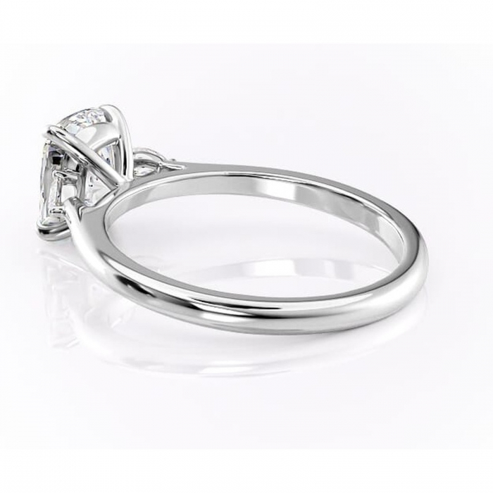 Inel de logodnă Felicity din aur Alb 14kt cu moissanite tăietură asscher – Solitar rafinată pentru profil înalt | Personalizează și configurează gratuit online [5]