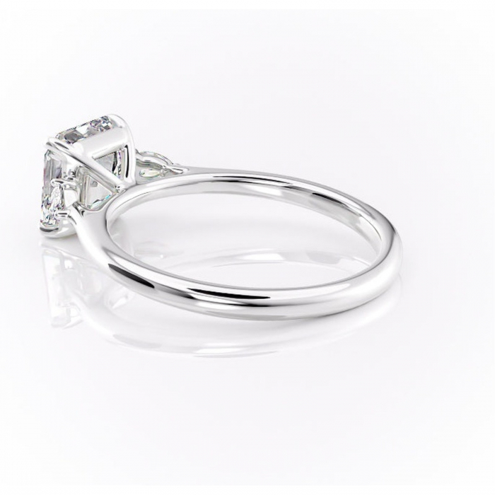 Inel de logodnă Felicity din aur Alb 14kt cu moissanite tăietură asscher – Solitar rafinată pentru profil înalt | Personalizează și configurează gratuit online [5]