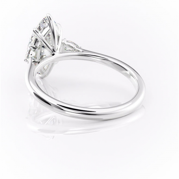 Inel de logodnă Felicity din aur Alb 14kt cu moissanite tăietură marquise – Solitar rafinată pentru profil înalt | Personalizează și configurează gratuit online [4]