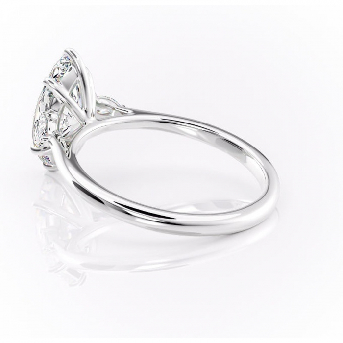 Inel de logodnă Felicity din aur Alb 14kt cu moissanite tăietură marquise – Solitar rafinată pentru profil înalt | Personalizează și configurează gratuit online [5]