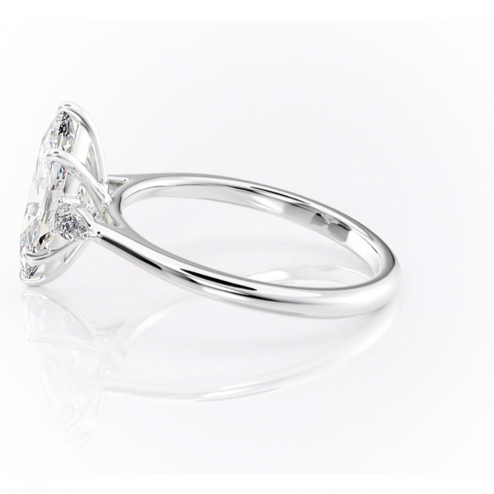 Inel de logodnă Felicity din aur Alb 14kt cu moissanite tăietură marquise – Solitar rafinată pentru profil înalt | Personalizează și configurează gratuit online [6]