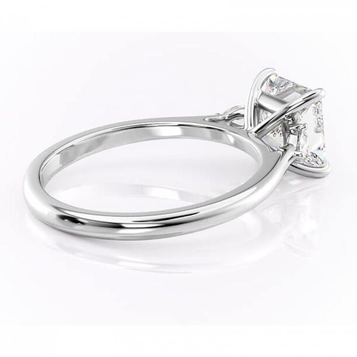 Inel de logodnă Felicity din aur Alb 14kt cu moissanite tăietură princess – Solitar rafinată pentru profil înalt | Personalizează și configurează gratuit online [3]