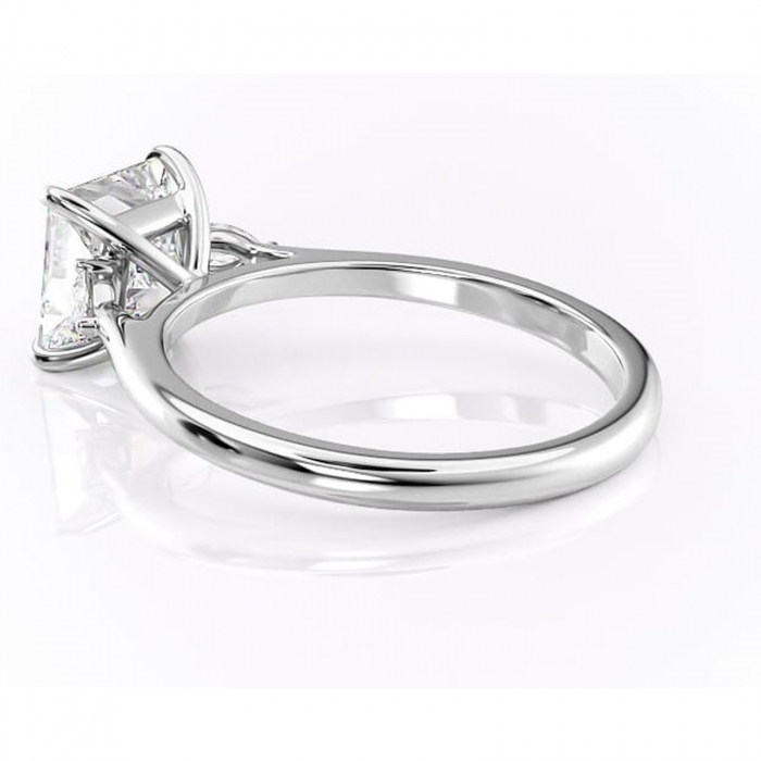 Inel de logodnă Felicity din aur Alb 14kt cu moissanite tăietură princess – Solitar rafinată pentru profil înalt | Personalizează și configurează gratuit online [5]