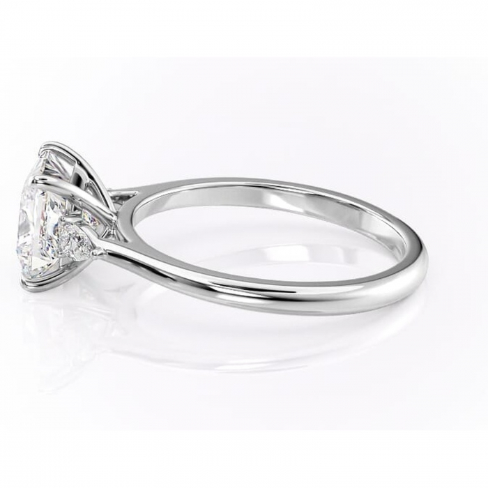 Inel de logodnă Felicity din aur Alb 14kt cu moissanite tăietură princess – Solitar rafinată pentru profil înalt | Personalizează și configurează gratuit online [6]