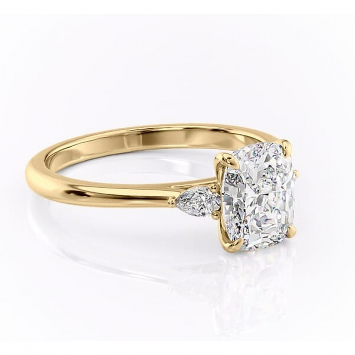 Inel de logodnă Felicity din aur Galben 14kt cu moissanite tăietură asscher – Solitar rafinată pentru profil înalt | Personalizează și configurează gratuit online [1]