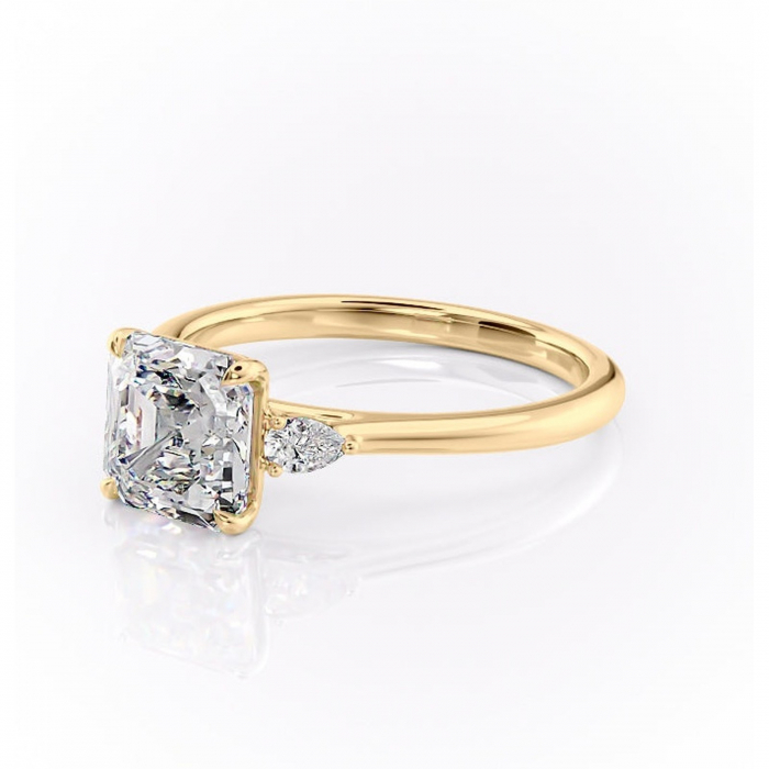 Inel de logodnă Felicity din aur Galben 18kt cu moissanite tăietură asscher – Solitar rafinată pentru profil înalt | Personalizează și configurează gratuit online [7]