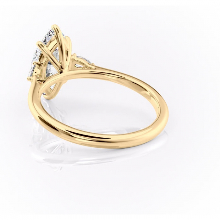 Inel de logodnă Felicity din aur Galben 14kt cu moissanite tăietură marquise – Solitar rafinată pentru profil înalt | Personalizează și configurează gratuit online [4]
