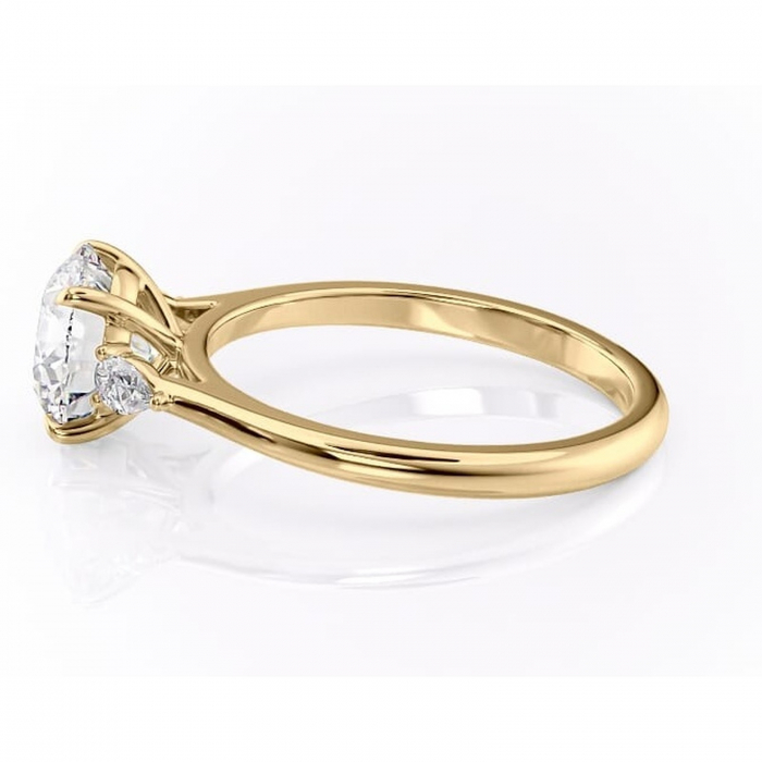 Inel de logodnă Felicity din aur Galben 14kt cu moissanite tăietură rotundă – Solitar rafinată pentru profil înalt | Personalizează și configurează gratuit online [6]