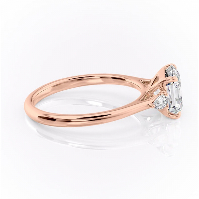 Inel de logodnă Felicity din aur Rose 18kt cu moissanite tăietură asscher – Solitar rafinată pentru profil înalt | Personalizează și configurează gratuit online [2]