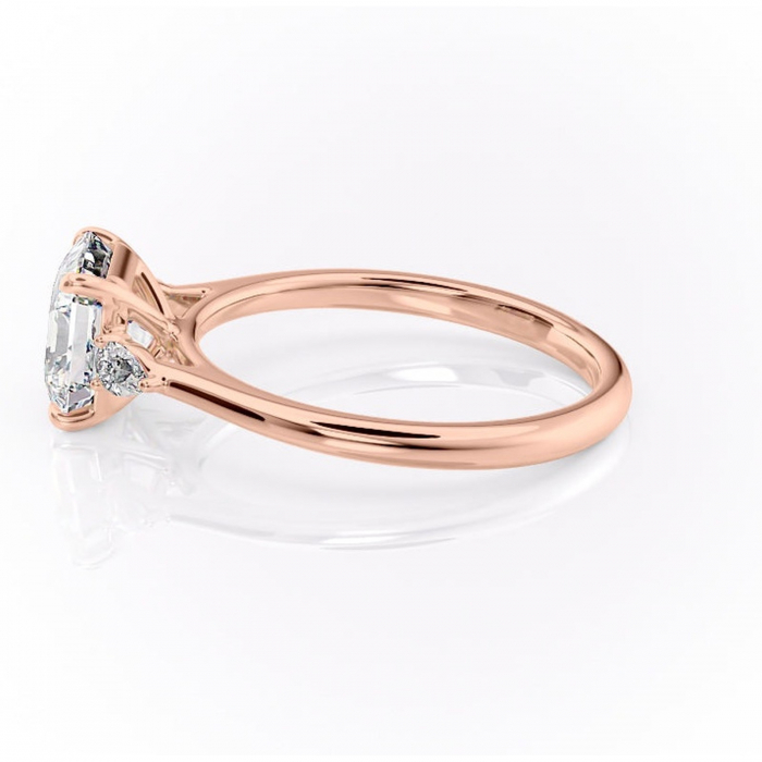 Inel de logodnă Felicity din aur Rose 18kt cu moissanite tăietură asscher – Solitar rafinată pentru profil înalt | Personalizează și configurează gratuit online [6]