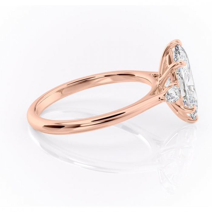 Inel de logodnă Felicity din aur Rose 14kt cu moissanite tăietură marquise – Solitar rafinată pentru profil înalt | Personalizează și configurează gratuit online [2]