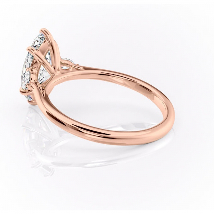 Inel de logodnă Felicity din aur Rose 14kt cu moissanite tăietură marquise – Solitar rafinată pentru profil înalt | Personalizează și configurează gratuit online [5]