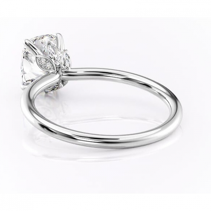 Inel de logodnă Garnet din aur Alb 14kt cu moissanite tăietură pernă – Solitar rafinată pentru profil înalt | Personalizează și configurează gratuit online [4]