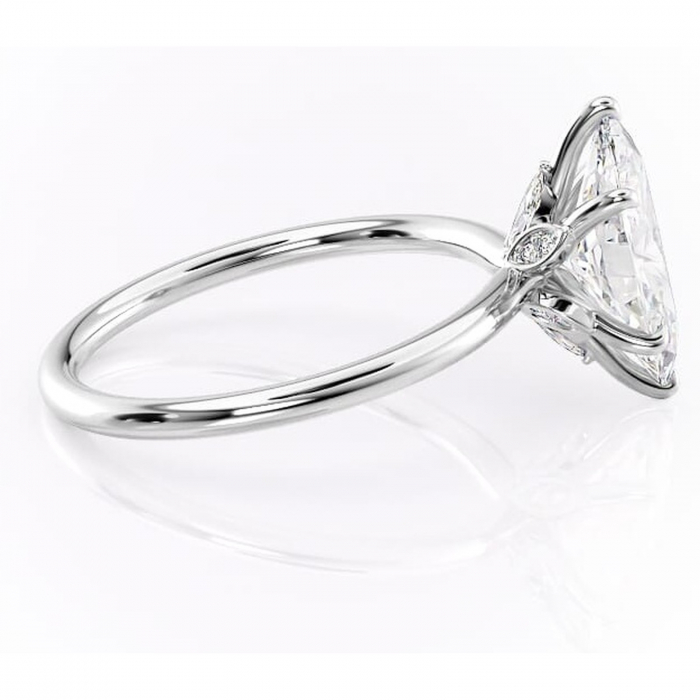 Inel de logodnă Garnet din aur Alb 14kt cu moissanite tăietură marquise – Solitar rafinată pentru profil înalt | Personalizează și configurează gratuit online [2]