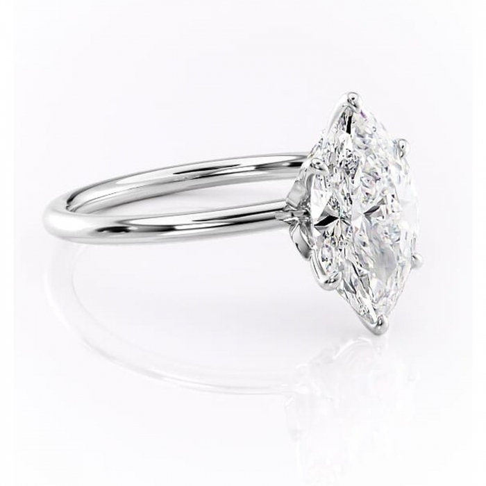 Inel de logodnă Garnet din aur Alb 14kt cu moissanite tăietură marquise – Solitar rafinată pentru profil înalt | Personalizează și configurează gratuit online [1]