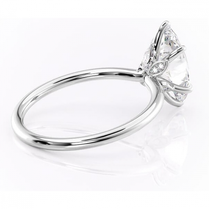 Inel de logodnă Garnet din aur Alb 14kt cu moissanite tăietură marquise – Solitar rafinată pentru profil înalt | Personalizează și configurează gratuit online [3]