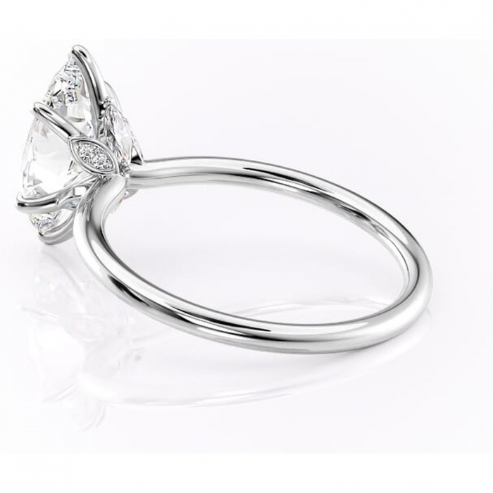 Inel de logodnă Garnet din aur Alb 14kt cu moissanite tăietură marquise – Solitar rafinată pentru profil înalt | Personalizează și configurează gratuit online [5]