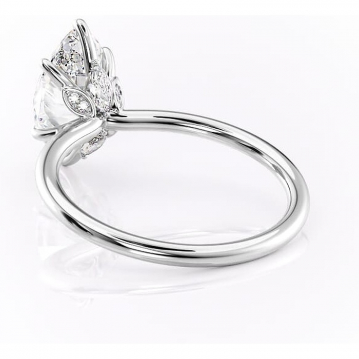 Inel de logodnă Garnet din aur Alb 14kt cu moissanite tăietură marquise – Solitar rafinată pentru profil înalt | Personalizează și configurează gratuit online [4]