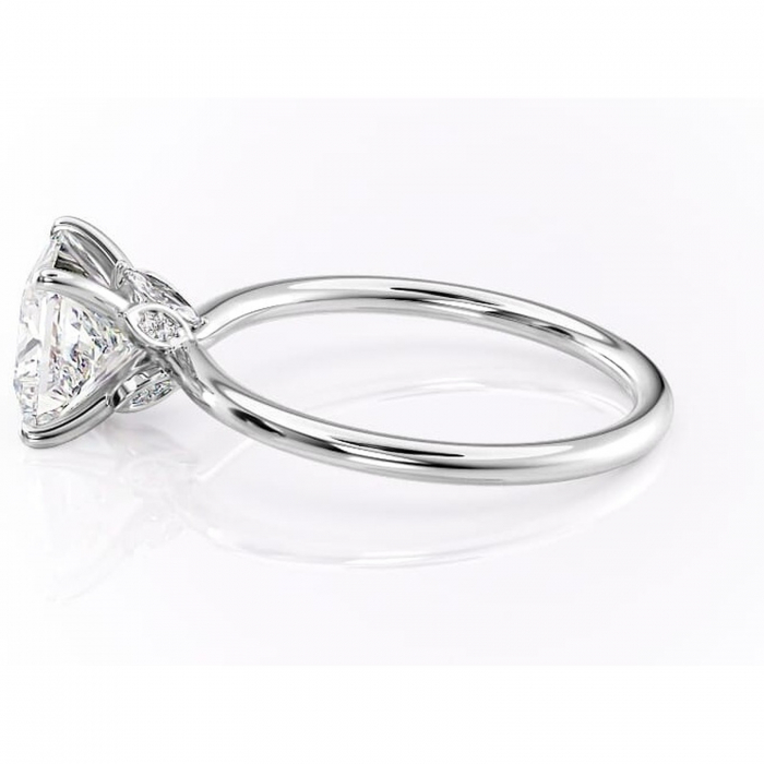 Inel de logodnă Garnet din aur Alb 14kt cu moissanite tăietură princess – Solitar rafinată pentru profil înalt | Personalizează și configurează gratuit online [6]