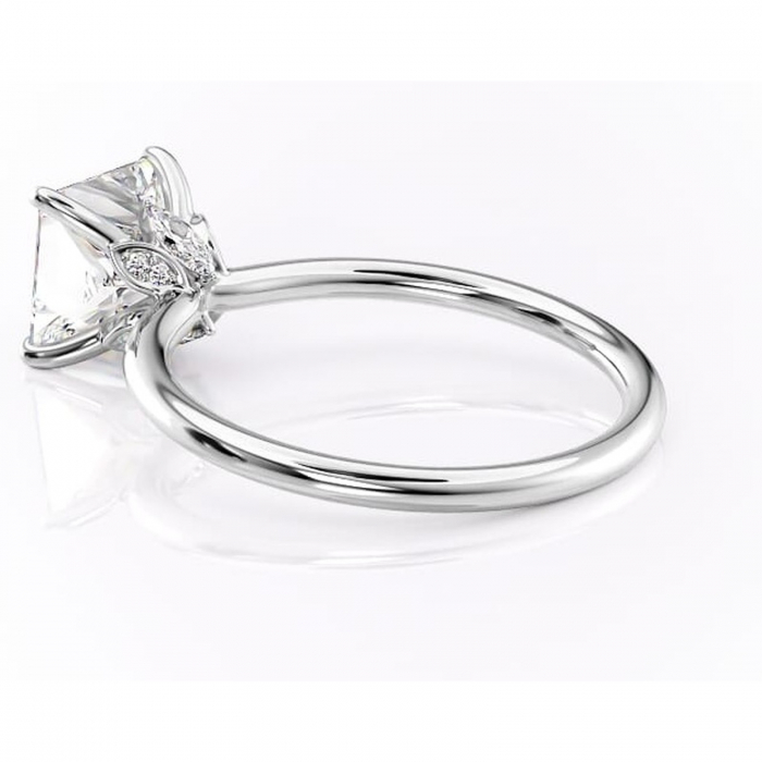 Inel de logodnă Garnet din aur Alb 14kt cu moissanite tăietură princess – Solitar rafinată pentru profil înalt | Personalizează și configurează gratuit online [5]