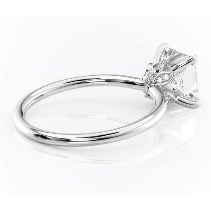 Inel de logodnă Garnet din aur Alb 14kt cu moissanite tăietură princess – Solitar rafinată pentru profil înalt | Personalizează și configurează gratuit online [3]