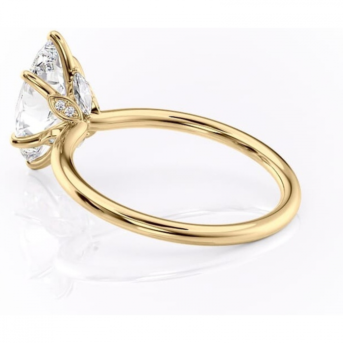 Inel de logodnă Garnet din aur Galben 14kt cu moissanite tăietură marquise – Solitar rafinată pentru profil înalt | Personalizează și configurează gratuit online [5]