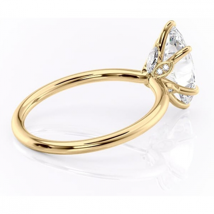 Inel de logodnă Garnet din aur Galben 14kt cu moissanite tăietură marquise – Solitar rafinată pentru profil înalt | Personalizează și configurează gratuit online [3]