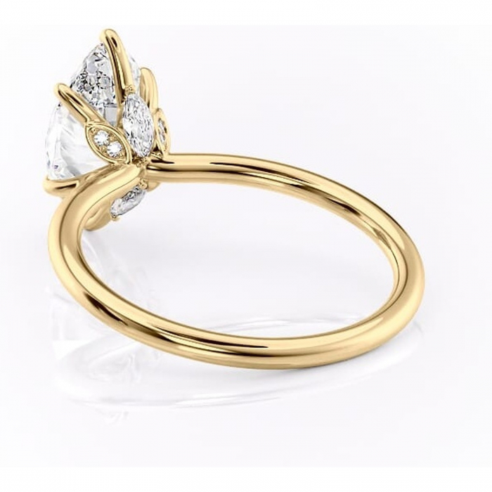 Inel de logodnă Garnet din aur Galben 14kt cu moissanite tăietură marquise – Solitar rafinată pentru profil înalt | Personalizează și configurează gratuit online [4]