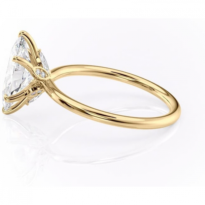 Inel de logodnă Garnet din aur Galben 14kt cu moissanite tăietură marquise – Solitar rafinată pentru profil înalt | Personalizează și configurează gratuit online [6]