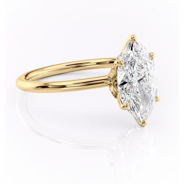 Inel de logodnă Garnet din aur Galben 14kt cu moissanite tăietură marquise – Solitar rafinată pentru profil înalt | Personalizează și configurează gratuit online [1]