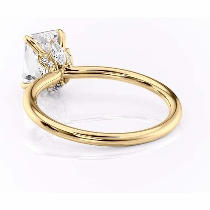 Inel de logodnă Garnet din aur Galben 18kt cu moissanite tăietură radiantă – Solitar rafinată pentru profil înalt | Personalizează și configurează gratuit online [4]