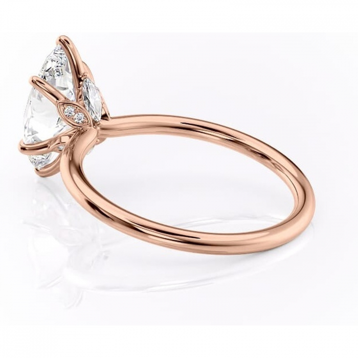 Inel de logodnă Garnet din aur Rose 18kt cu moissanite tăietură marquise – Solitar rafinată pentru profil înalt | Personalizează și configurează gratuit online [5]
