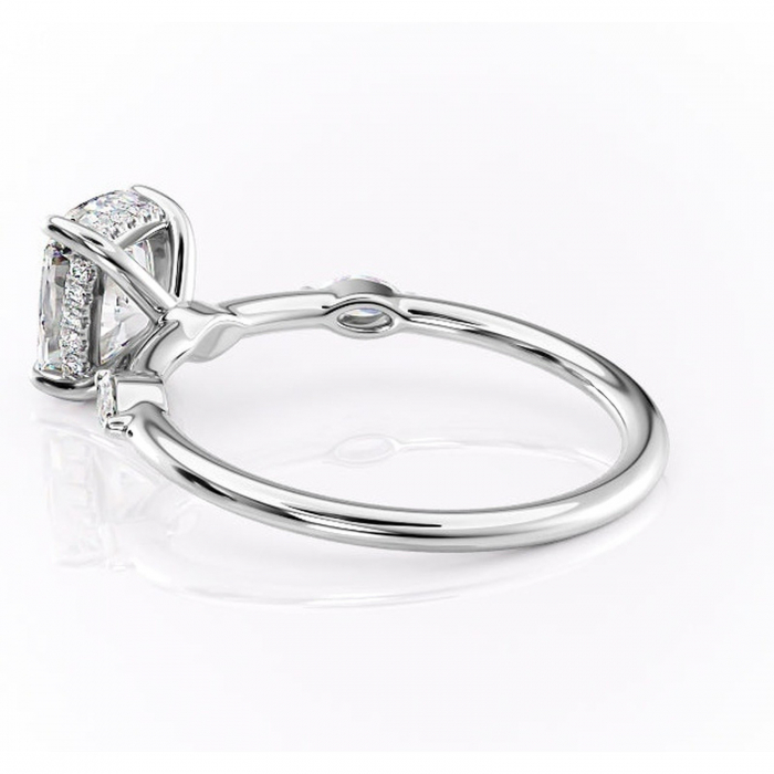 Inel de logodnă Gemina din aur Alb 14kt cu moissanite tăietură asscher – Pietre laterale rafinată pentru profil înalt | Personalizează și configurează gratuit online [5]
