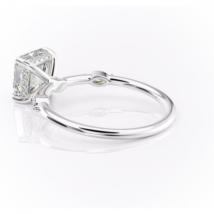 Inel de logodnă Gemina din aur Alb 14kt cu moissanite tăietură asscher – Pietre laterale rafinată pentru profil înalt | Personalizează și configurează gratuit online [5]