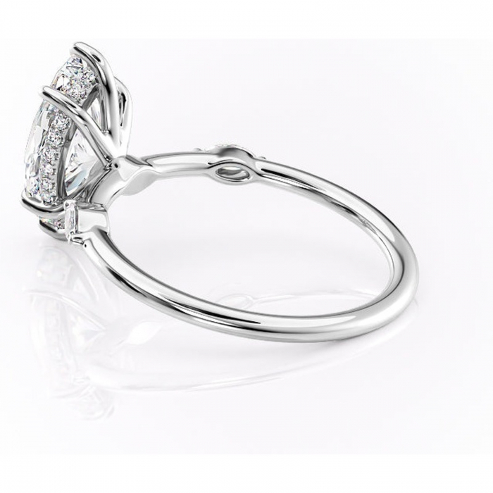 Inel de logodnă Gemina din aur Alb 14kt cu moissanite tăietură marquise – Pietre laterale rafinată pentru profil înalt | Personalizează și configurează gratuit online [5]