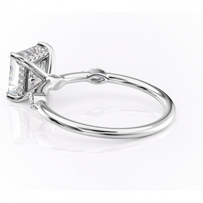 Inel de logodnă Gemina din aur Alb 14kt cu moissanite tăietură princess – Pietre laterale rafinată pentru profil înalt | Personalizează și configurează gratuit online [5]