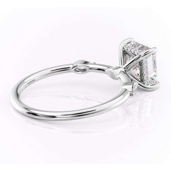 Inel de logodnă Gemina din aur Alb 14kt cu moissanite tăietură princess – Pietre laterale rafinată pentru profil înalt | Personalizează și configurează gratuit online [3]
