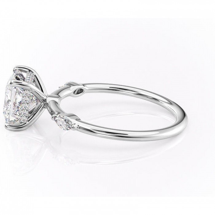 Inel de logodnă Gemina din aur Alb 14kt cu moissanite tăietură princess – Pietre laterale rafinată pentru profil înalt | Personalizează și configurează gratuit online [6]