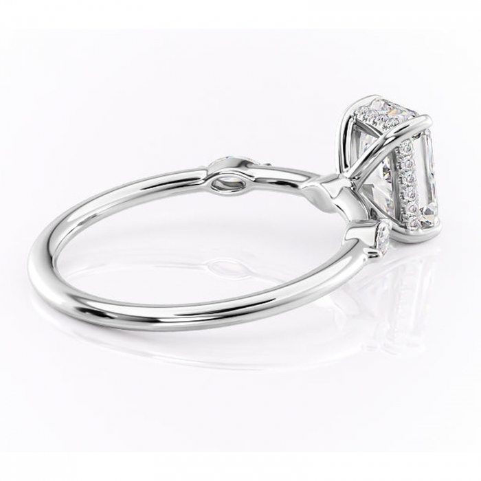 Inel de logodnă Gemina din aur Alb 18kt cu moissanite tăietură radiantă – Pietre laterale rafinată pentru profil înalt | Personalizează și configurează gratuit online [3]