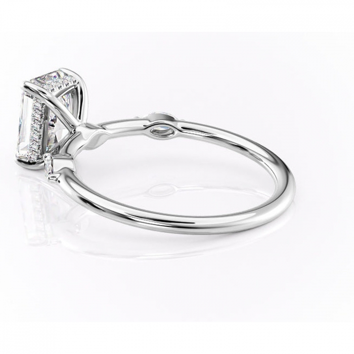 Inel de logodnă Gemina din aur Alb 18kt cu moissanite tăietură radiantă – Pietre laterale rafinată pentru profil înalt | Personalizează și configurează gratuit online [5]