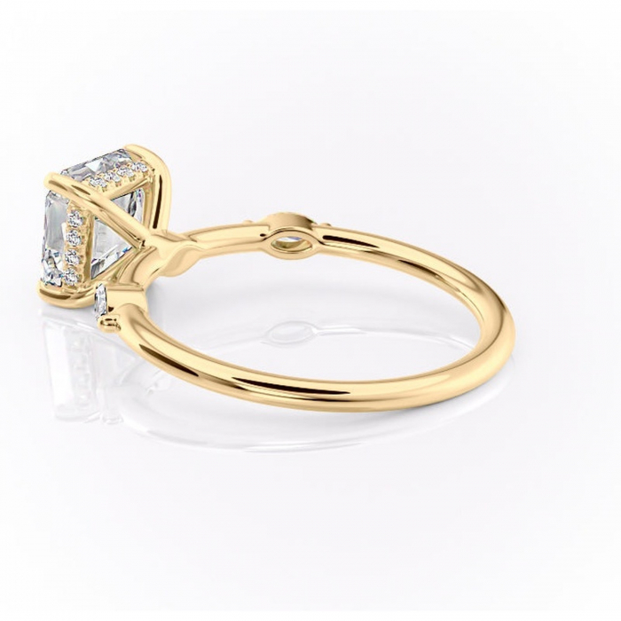 Inel de logodnă Gemina din aur Galben 18kt cu moissanite tăietură asscher – Pietre laterale rafinată pentru profil înalt | Personalizează și configurează gratuit online [5]