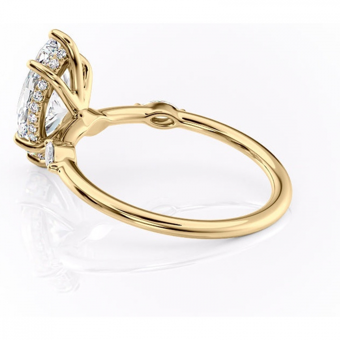 Inel de logodnă Gemina din aur Galben 18kt cu moissanite tăietură marquise – Pietre laterale rafinată pentru profil înalt | Personalizează și configurează gratuit online [5]