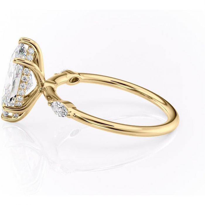 Inel de logodnă Gemina din aur Galben 18kt cu moissanite tăietură marquise – Pietre laterale rafinată pentru profil înalt | Personalizează și configurează gratuit online [6]