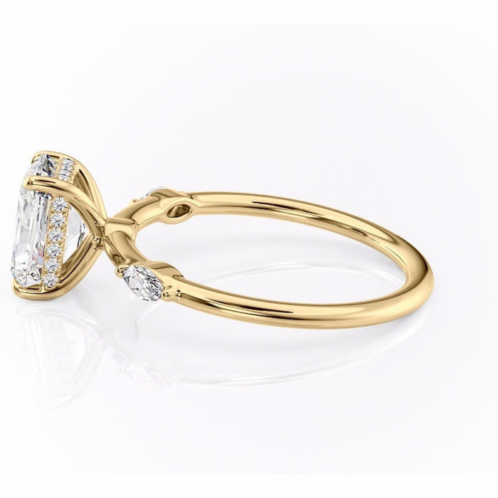 Inel de logodnă Gemina din aur Galben 14kt cu moissanite tăietură radiantă – Pietre laterale rafinată pentru profil înalt | Personalizează și configurează gratuit online [6]