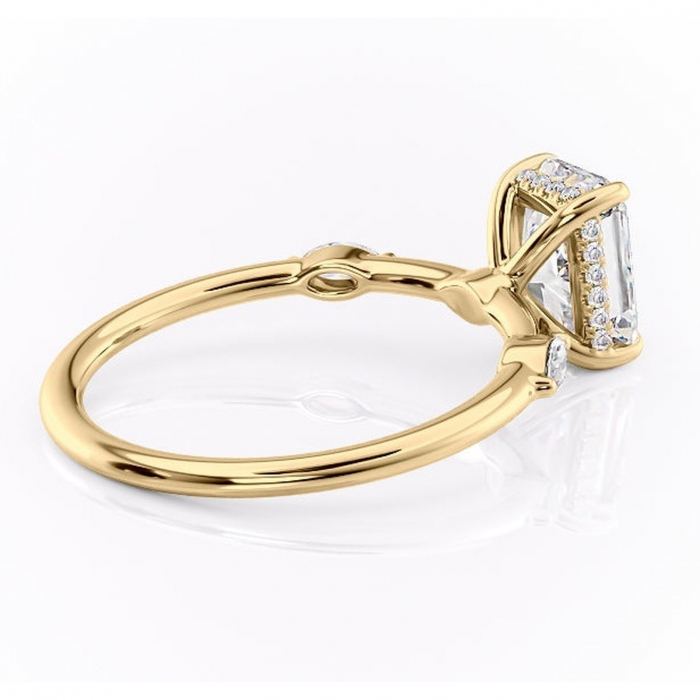 Inel de logodnă Gemina din aur Galben 14kt cu moissanite tăietură radiantă – Pietre laterale rafinată pentru profil înalt | Personalizează și configurează gratuit online [3]