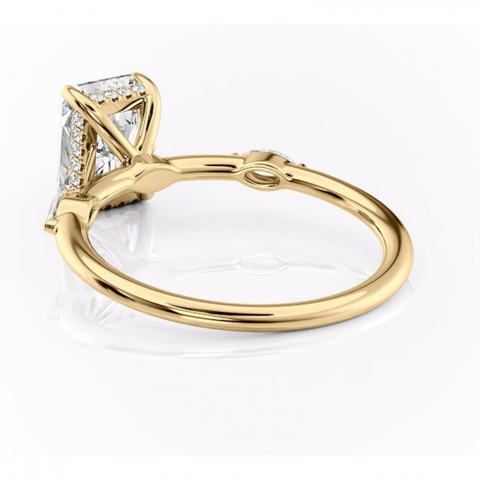 Inel de logodnă Gemina din aur Galben 14kt cu moissanite tăietură radiantă – Pietre laterale rafinată pentru profil înalt | Personalizează și configurează gratuit online [4]