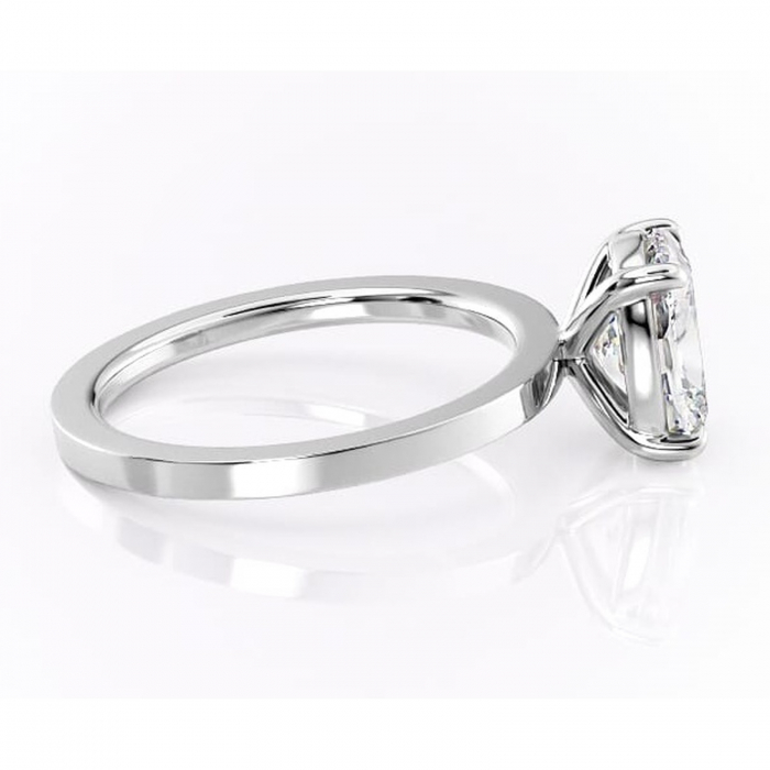 Inel de logodnă Georgiana din aur Alb 14kt cu moissanite tăietură pernă – Profil pătrat rafinată pentru profil înalt | Personalizează și configurează gratuit online [2]