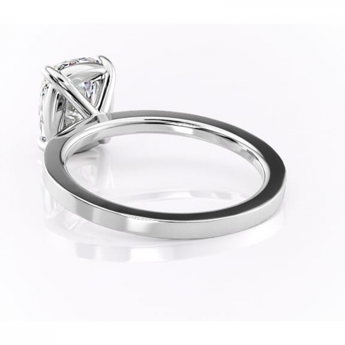 Inel de logodnă Georgiana din aur Alb 14kt cu moissanite tăietură pernă – Profil pătrat rafinată pentru profil înalt | Personalizează și configurează gratuit online [4]