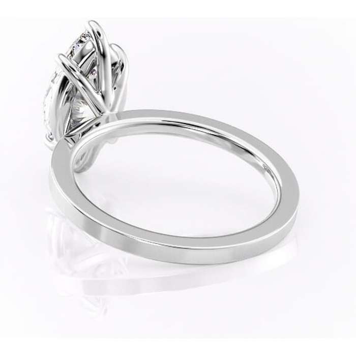 Inel de logodnă Georgiana din aur Alb 14kt cu moissanite tăietură marquise – Profil pătrat rafinată pentru profil înalt | Personalizează și configurează gratuit online [4]