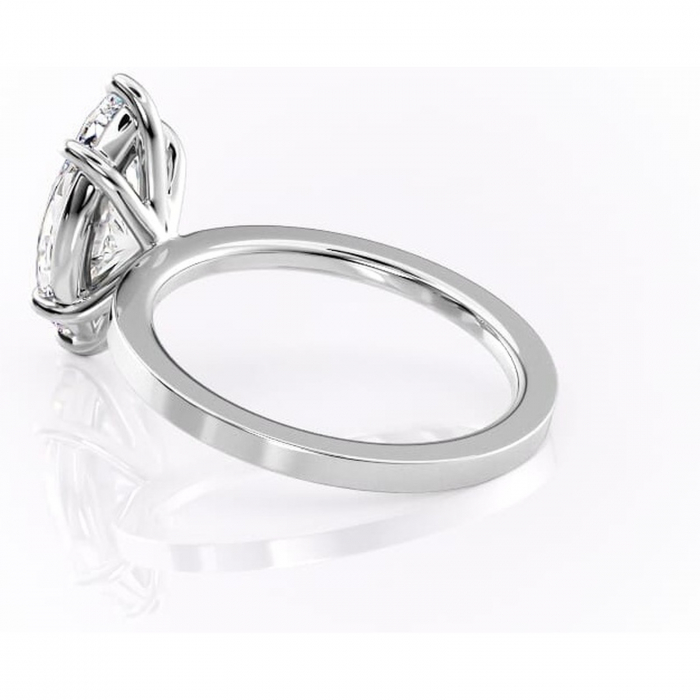 Inel de logodnă Georgiana din aur Alb 14kt cu moissanite tăietură marquise – Profil pătrat rafinată pentru profil înalt | Personalizează și configurează gratuit online [5]